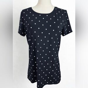 ⭐️ 3/$15 Amazon Essentials Black and White Polka Dot Short Sleeve Tee Size M